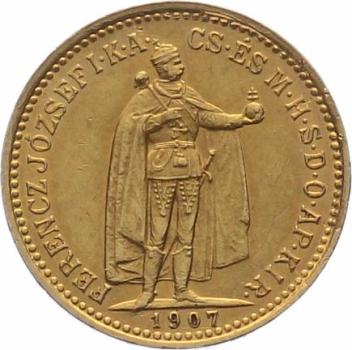 Ungarn 10 Korona 1907 KB - Stehender Kaiser
